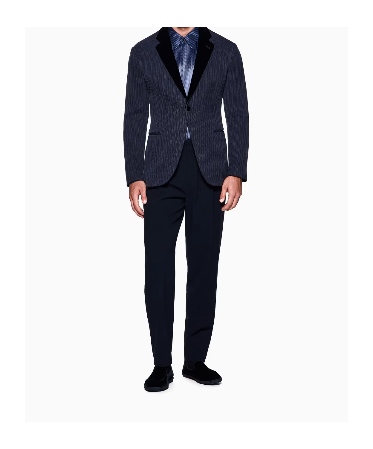 Giorgio Armani Single-dart, Wool-crêpe Trousers In Blue