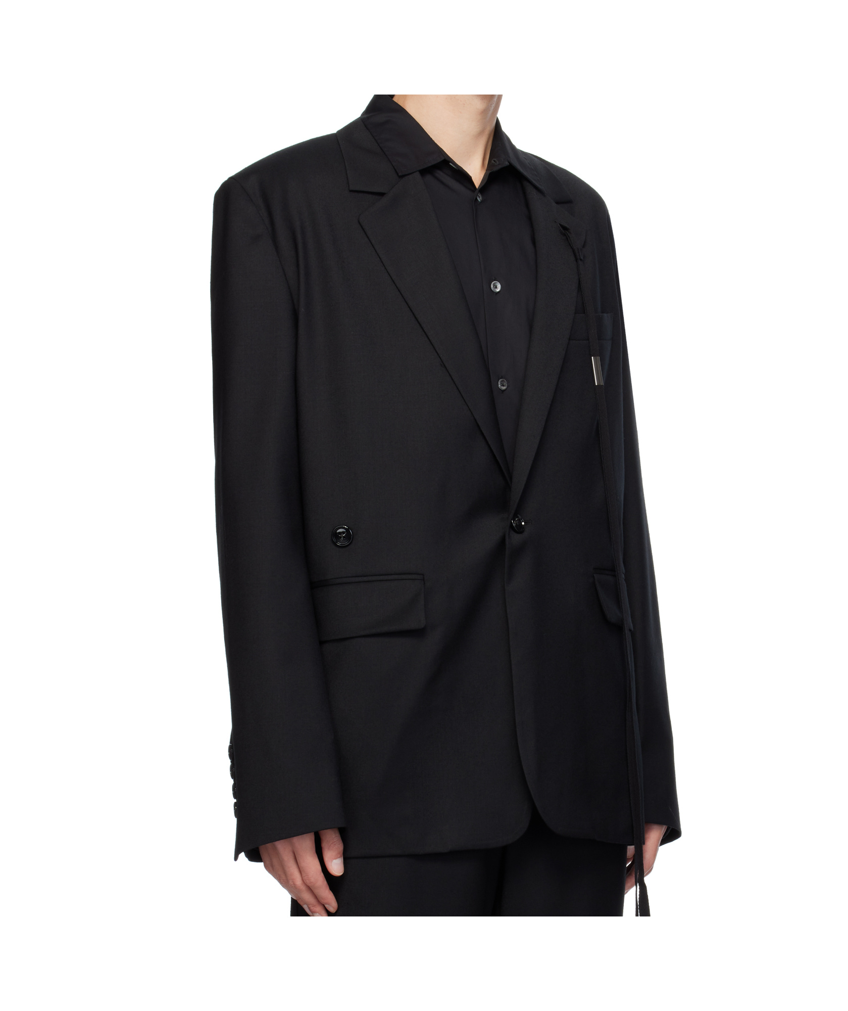 Ann Demeulemeester Long-sleeved Suit Coat In Black
