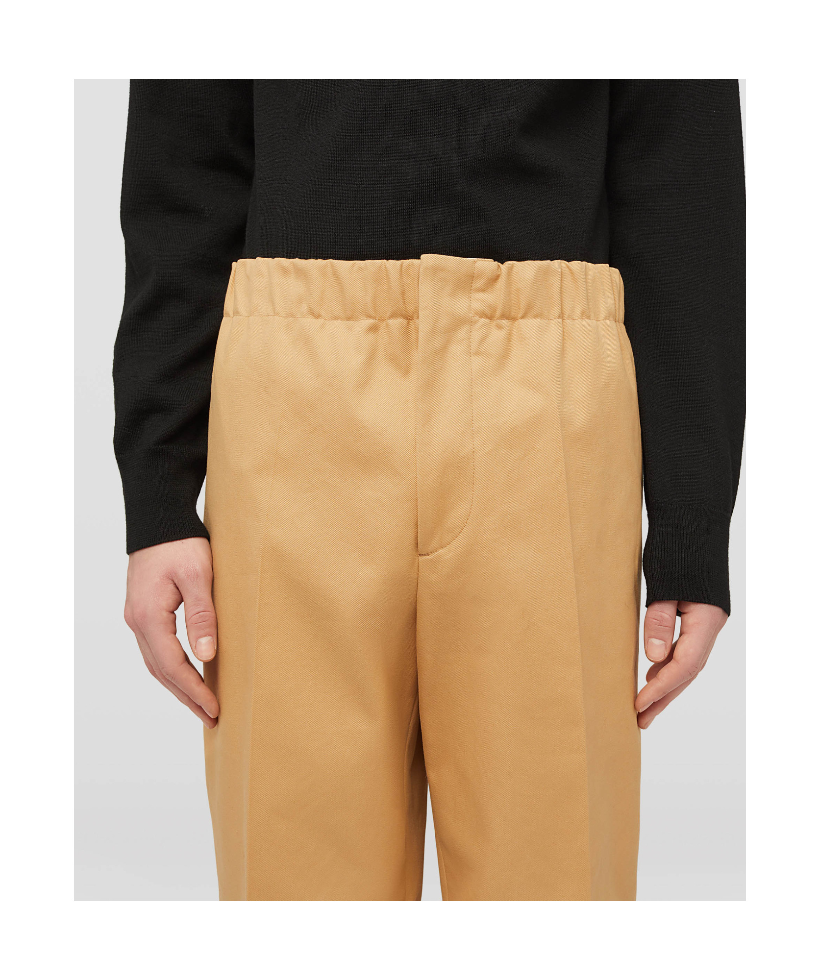 Jil Sander Cotton Gabardine Tapered Trousers In Sand Stone