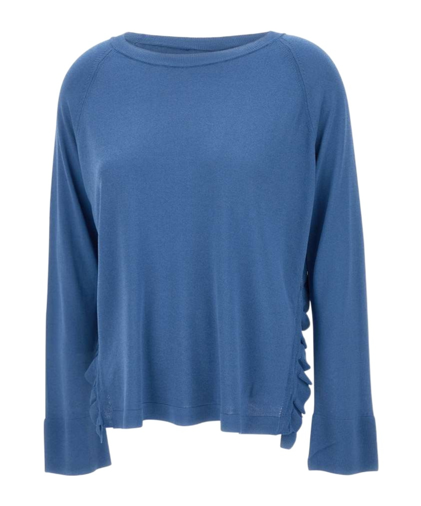 Kaos Ruffle-detailing Sweater In Blue