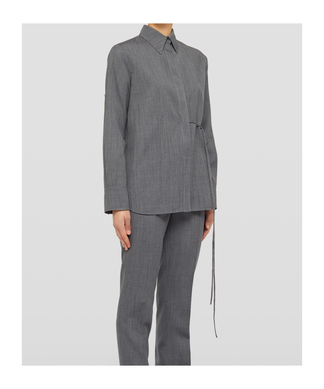 Jil Sander Wrap Wool Shirt In Black