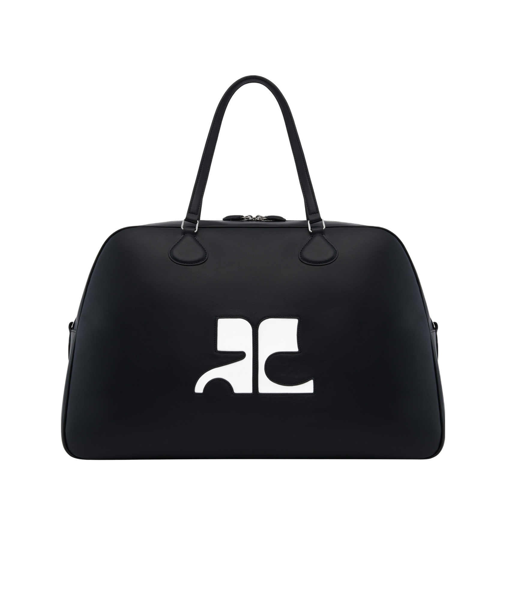 Courrèges Black Heritage Leather Weekender Bag In Black
