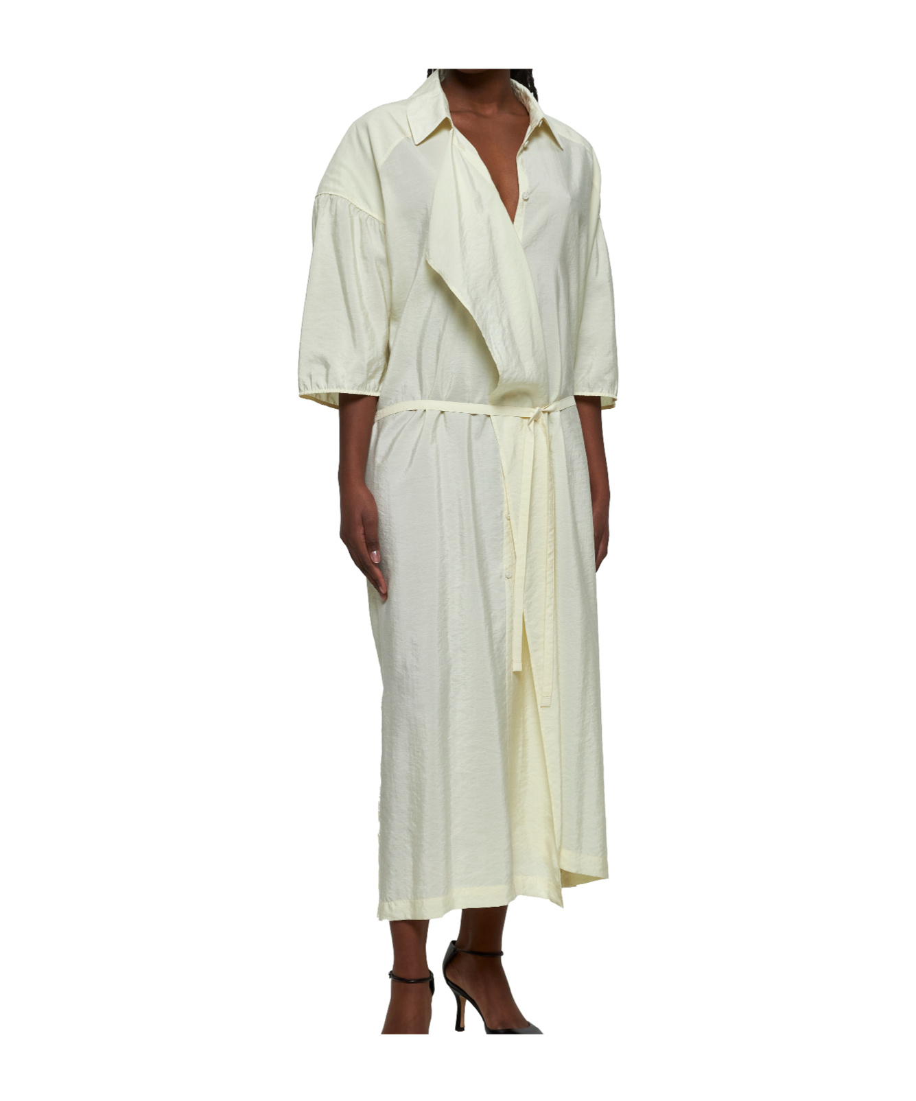 Lemaire Asymmetrical Shirt Skirt In Nude