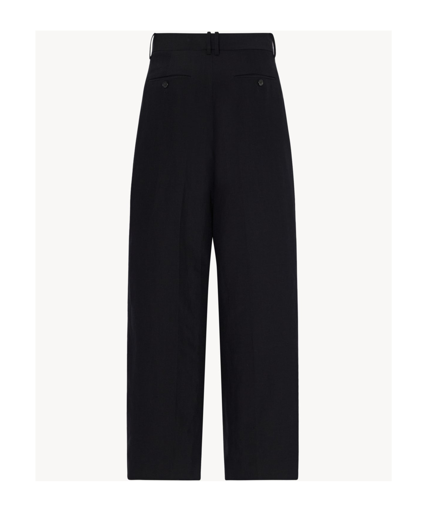 The Row Lilas Wool And Linen Blended Pants In Black