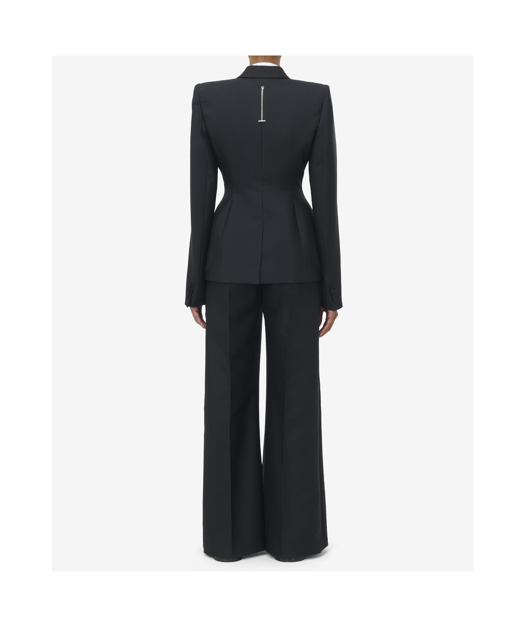 Alexander Mcqueen Double-breasted Jacket With Voluminous Shoulders In Black