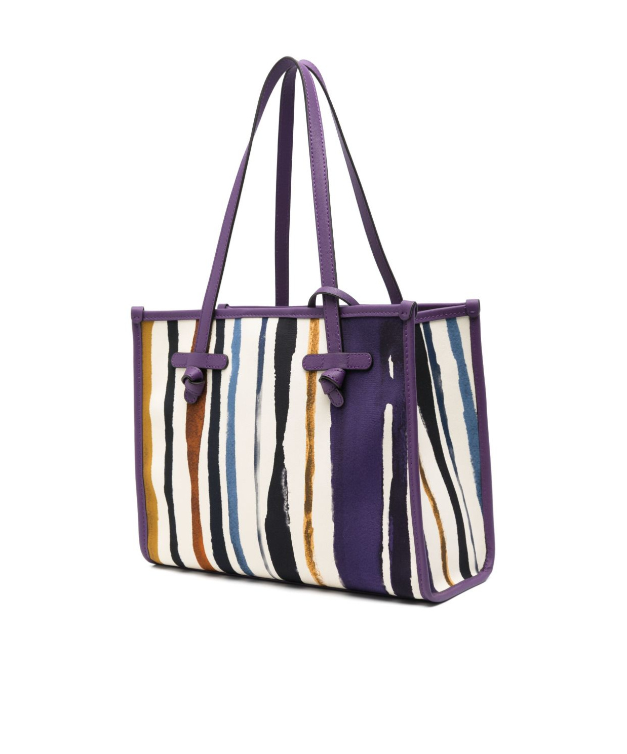 Gianni Chiarini Vibrant Striped Tote With Matching Pouch In Multicolor