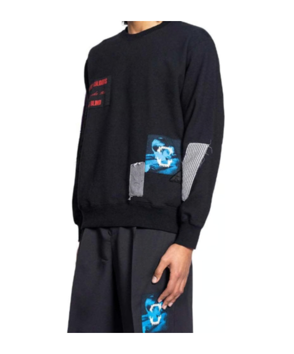 Undercover Artistic Black Printed Sweatshirt With Crew Neck Design In Black
