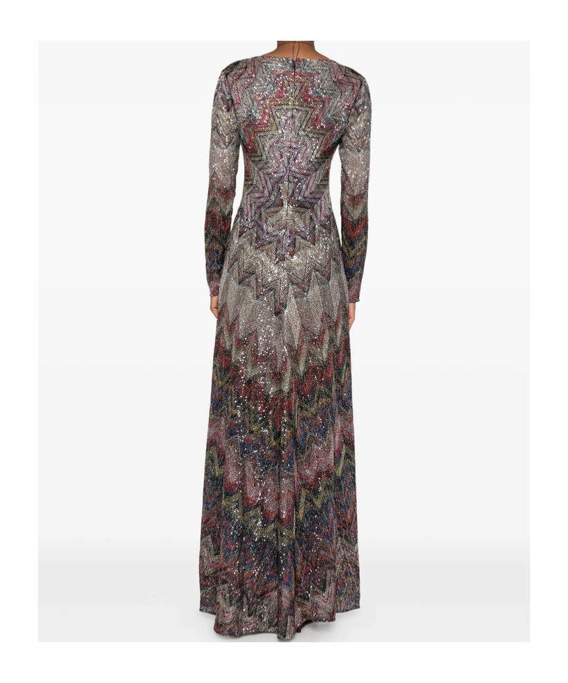 Missoni Zigzag-woven Midi Dress In Gray