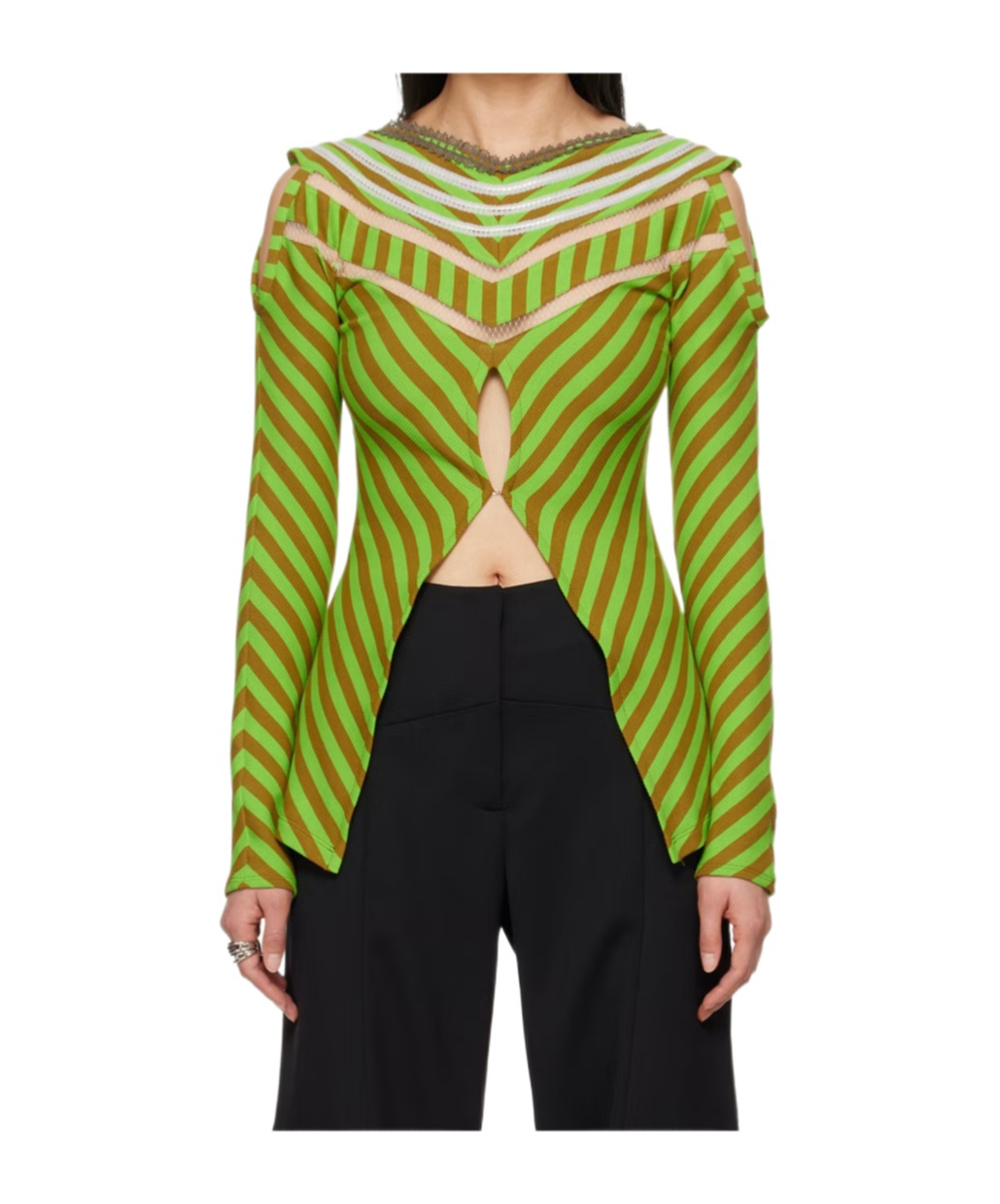 Kiko Kostadinov Green Panoply Top In Multi