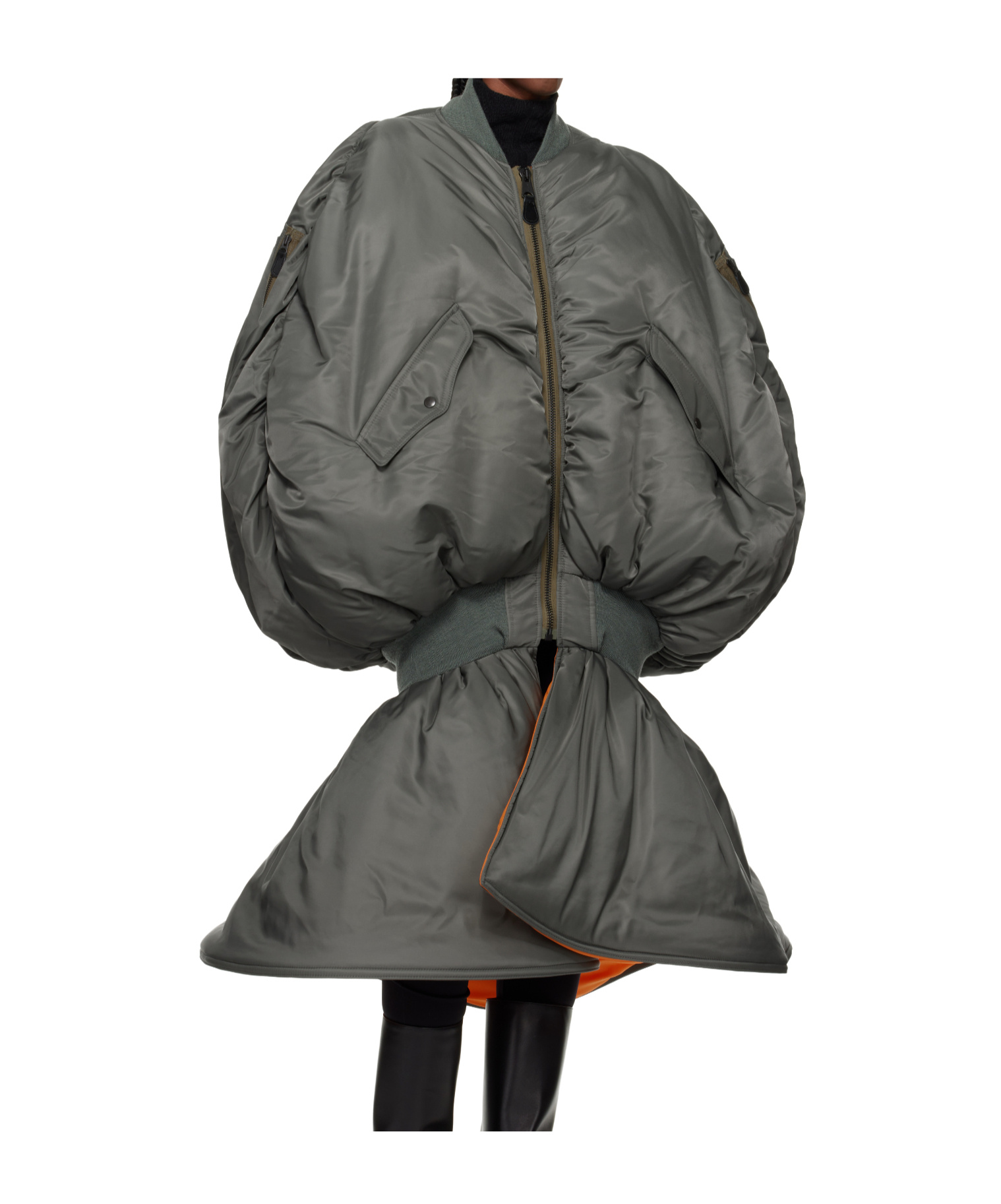 Junya Watanabe Khaki Bomber Maxi Dress In Green