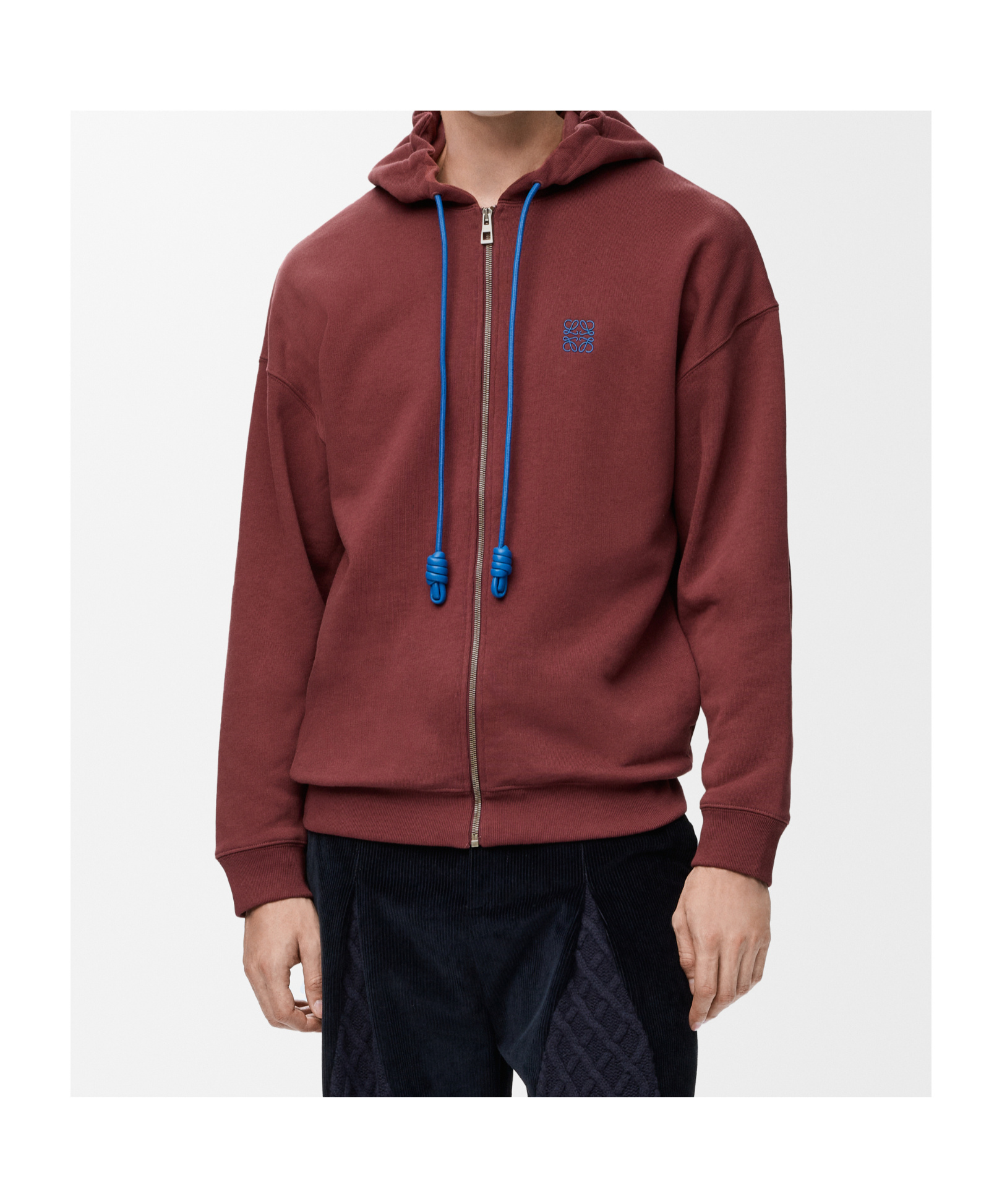 Loewe Cotton-blend Anagram Hoodie In Brown