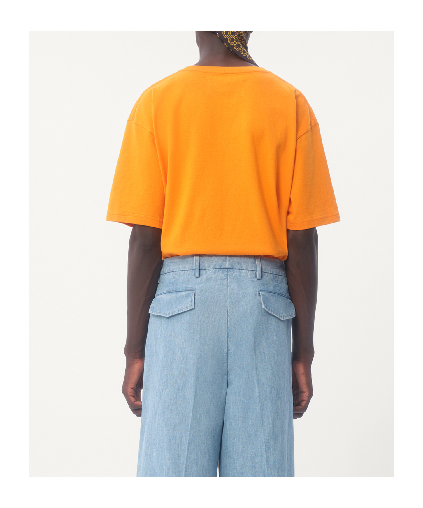 Valentino Cotton T-shirt With Chez Print In Orange