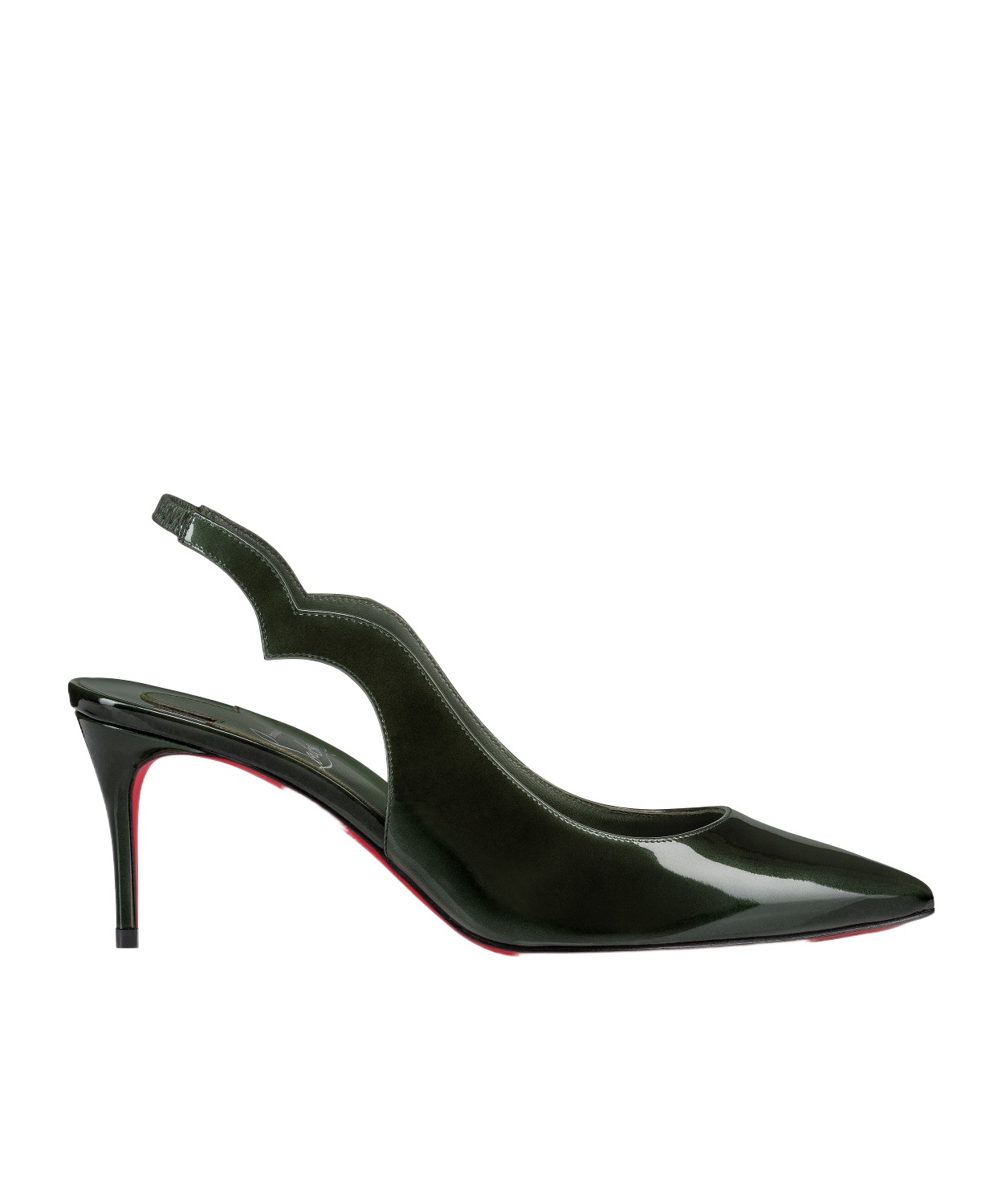 Christian Louboutin Hot Chick Sling 70 Patent Slingback Pump In Green