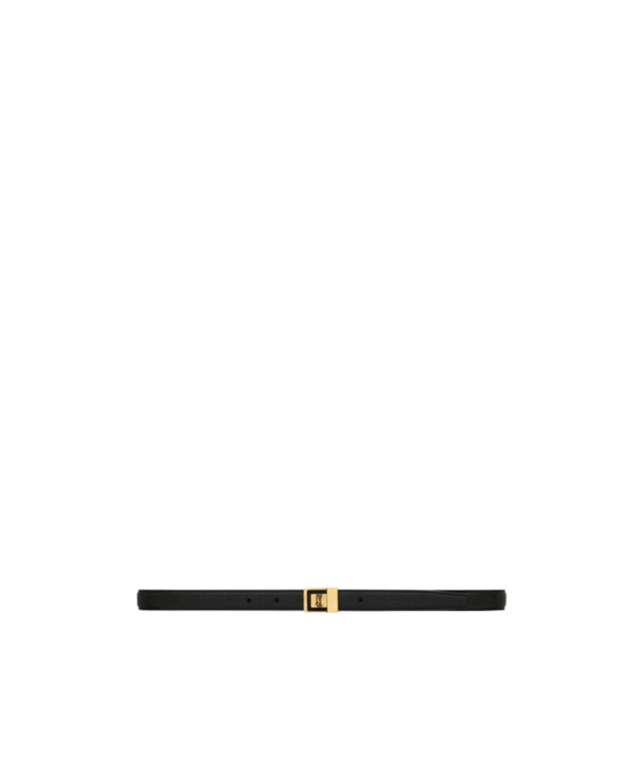 Saint Laurent La 66 Leather Belt In Black