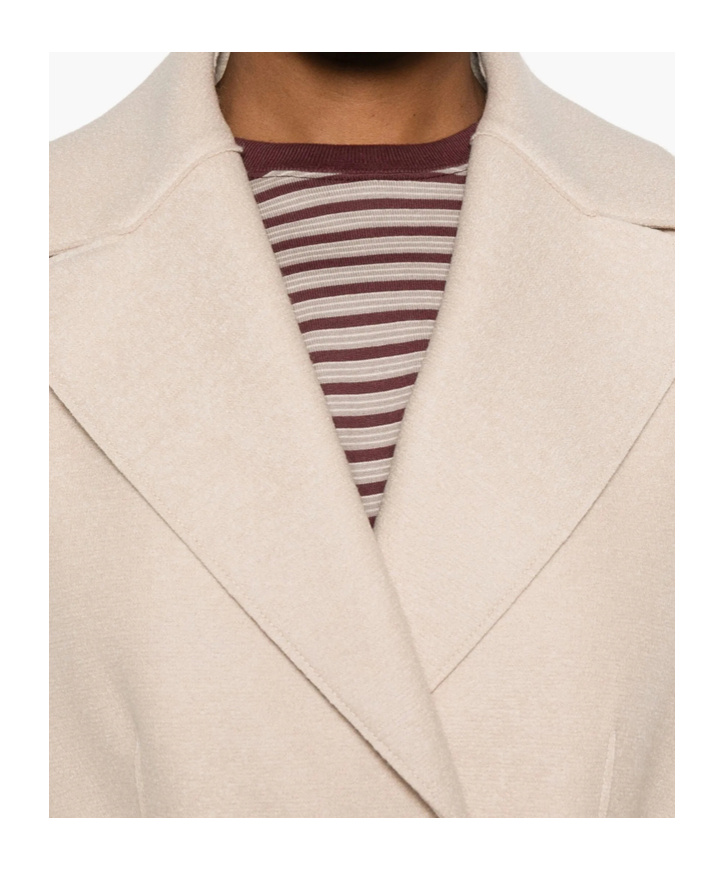 Harris Wharf London Belted Notched-lapels Coat In Brown