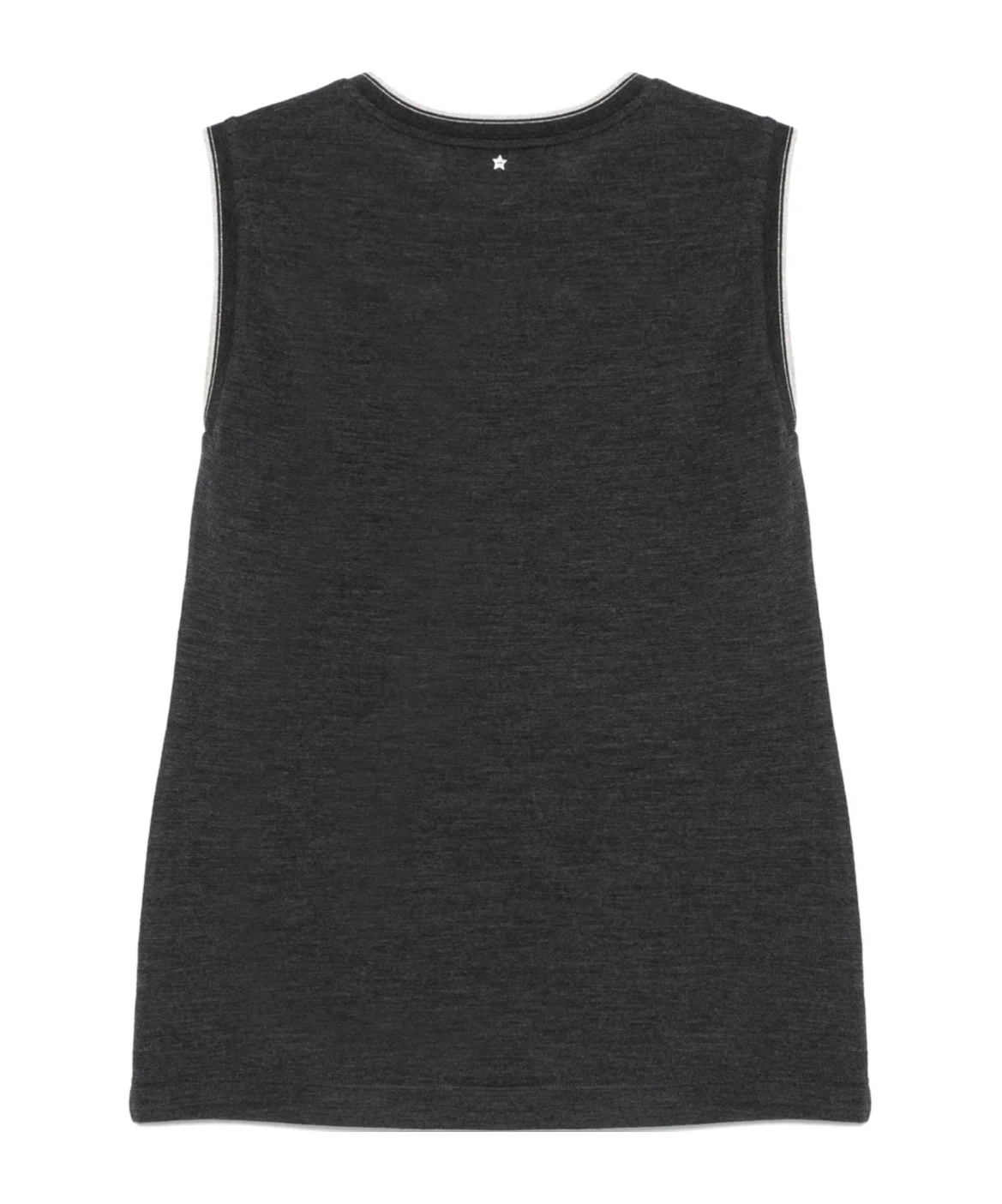 Lorena Antoniazzi Charcoal Grey Contrast-trim Tank Top In Burgundy