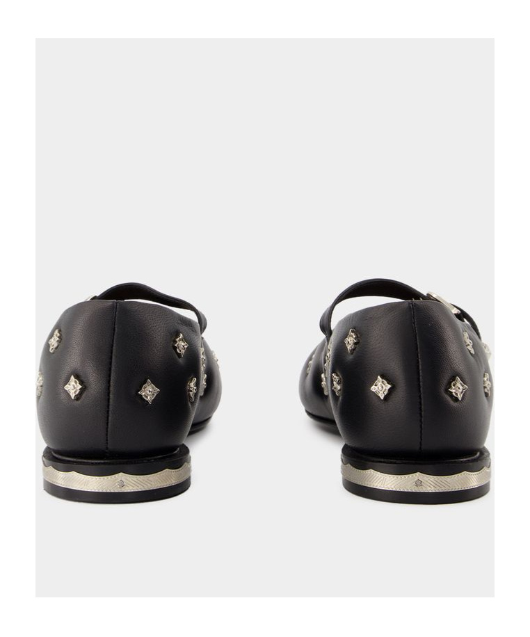 Toga Soft Leather Ballerinas For Women In Black