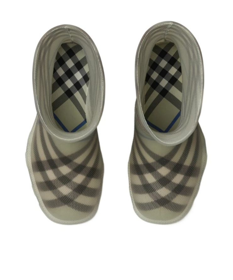 Burberry Marsh Checked Rain Boots In Green