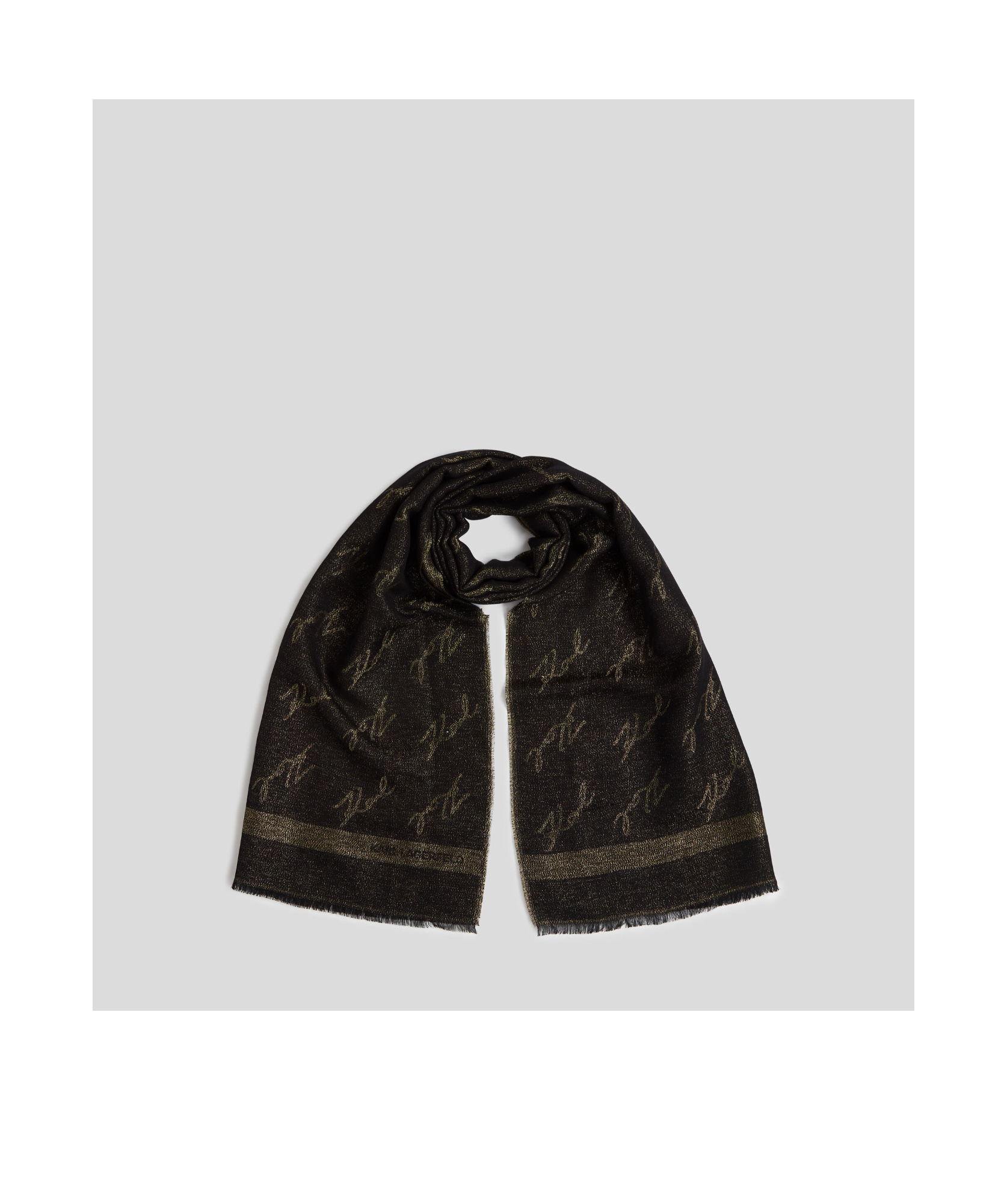 Karl Lagerfeld Signature Scarf In Black