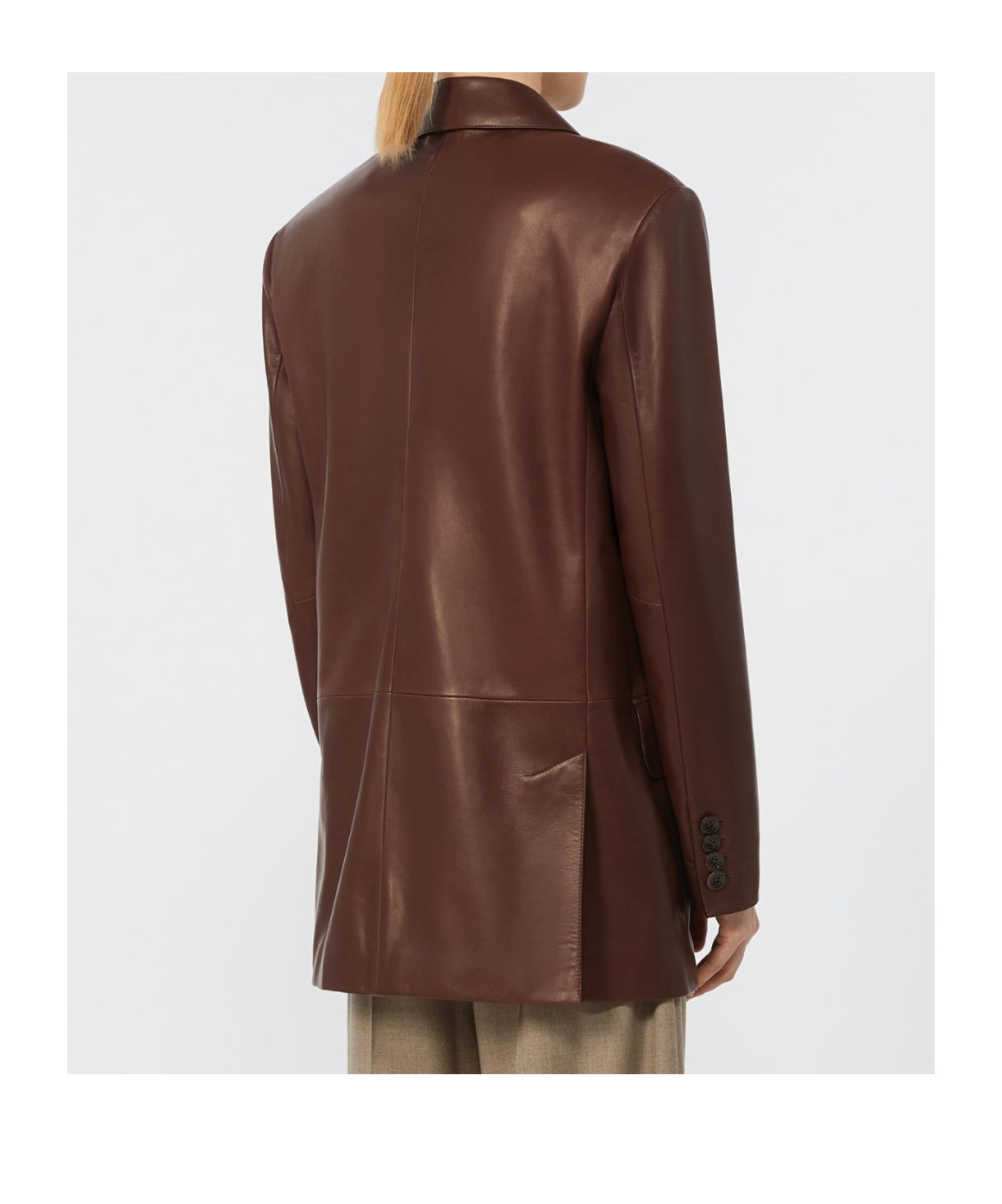 Max Mara Nappa Leather Olimpia Jacket In Brown