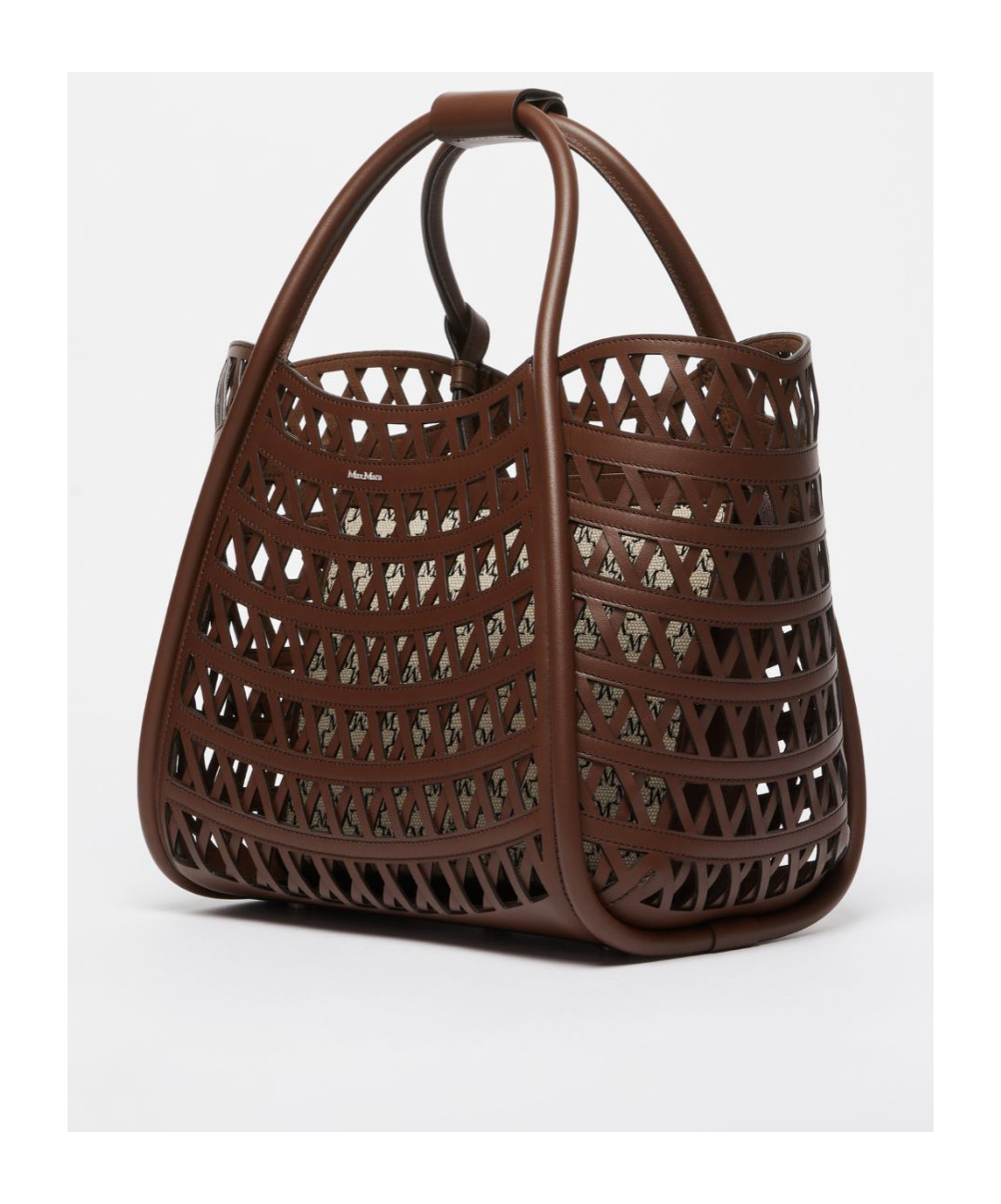 Max Mara Marine S Weave Bag In Dark Brown
