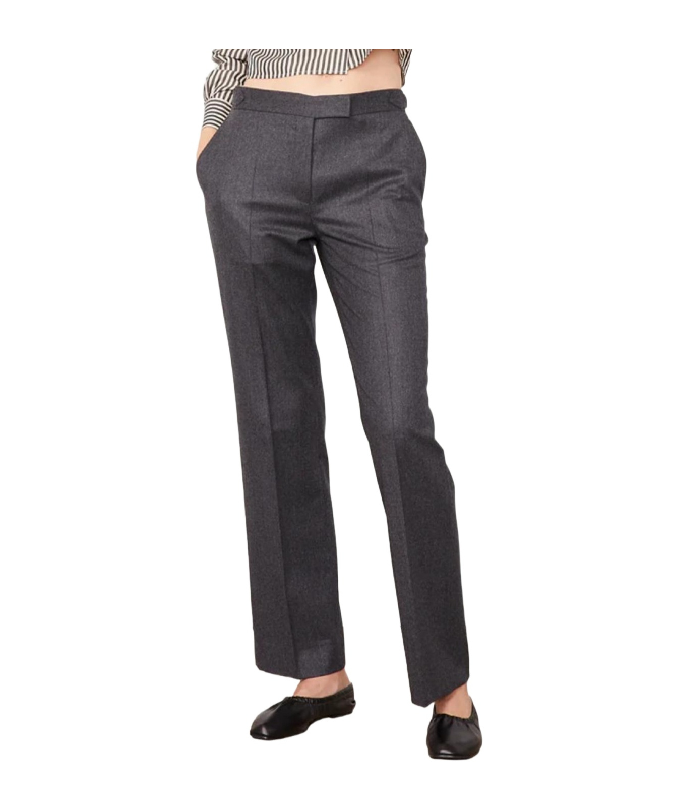 Officine Generale High-waisted Casual Pants In Blue