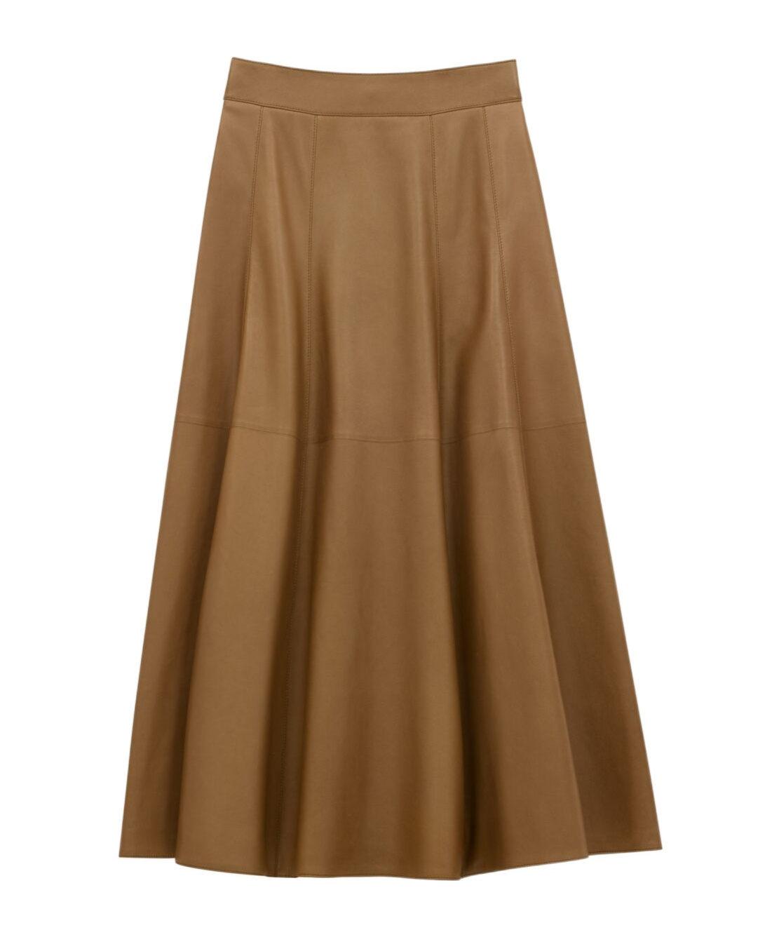 Saint Laurent Lambskin Maxi Skirt In Brown