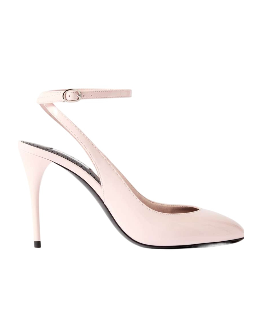 Alaïa Round Toe High Heel Sandals In Pink