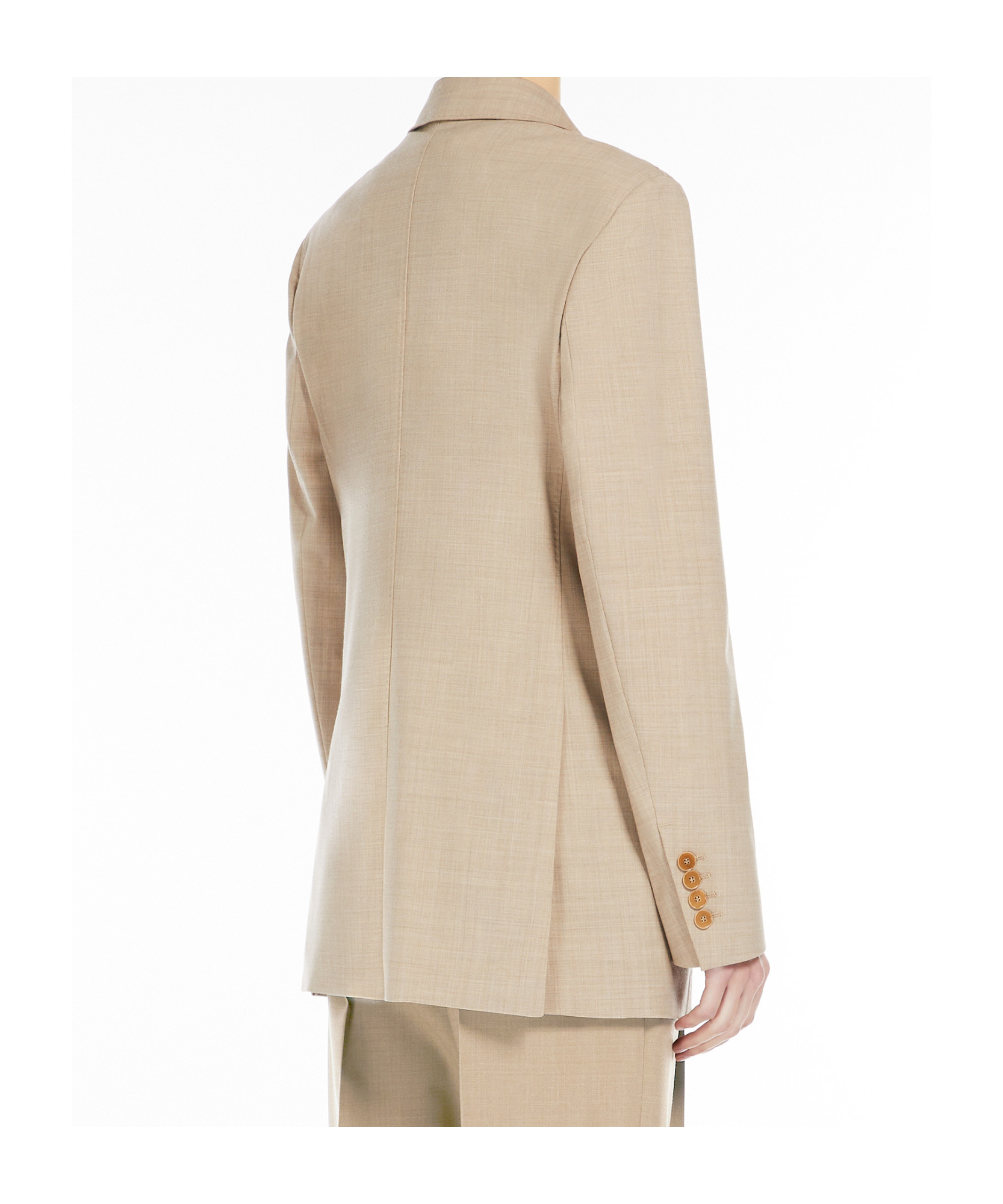 Max Mara Double-breasted Wool Suit Coat In Nude