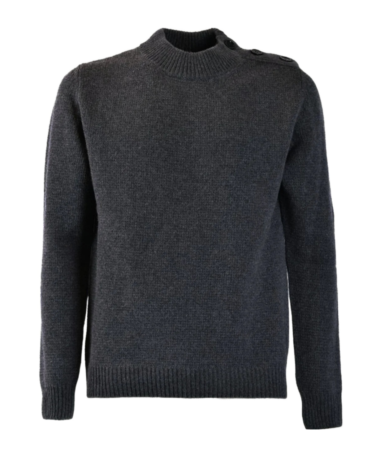 Dondup Stand Collar Wool Knitted Sweater In Black