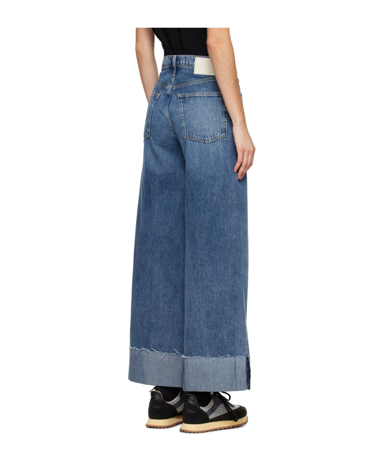 RAG & BONE LOGO WIDE-LEG DENIM PANTS 