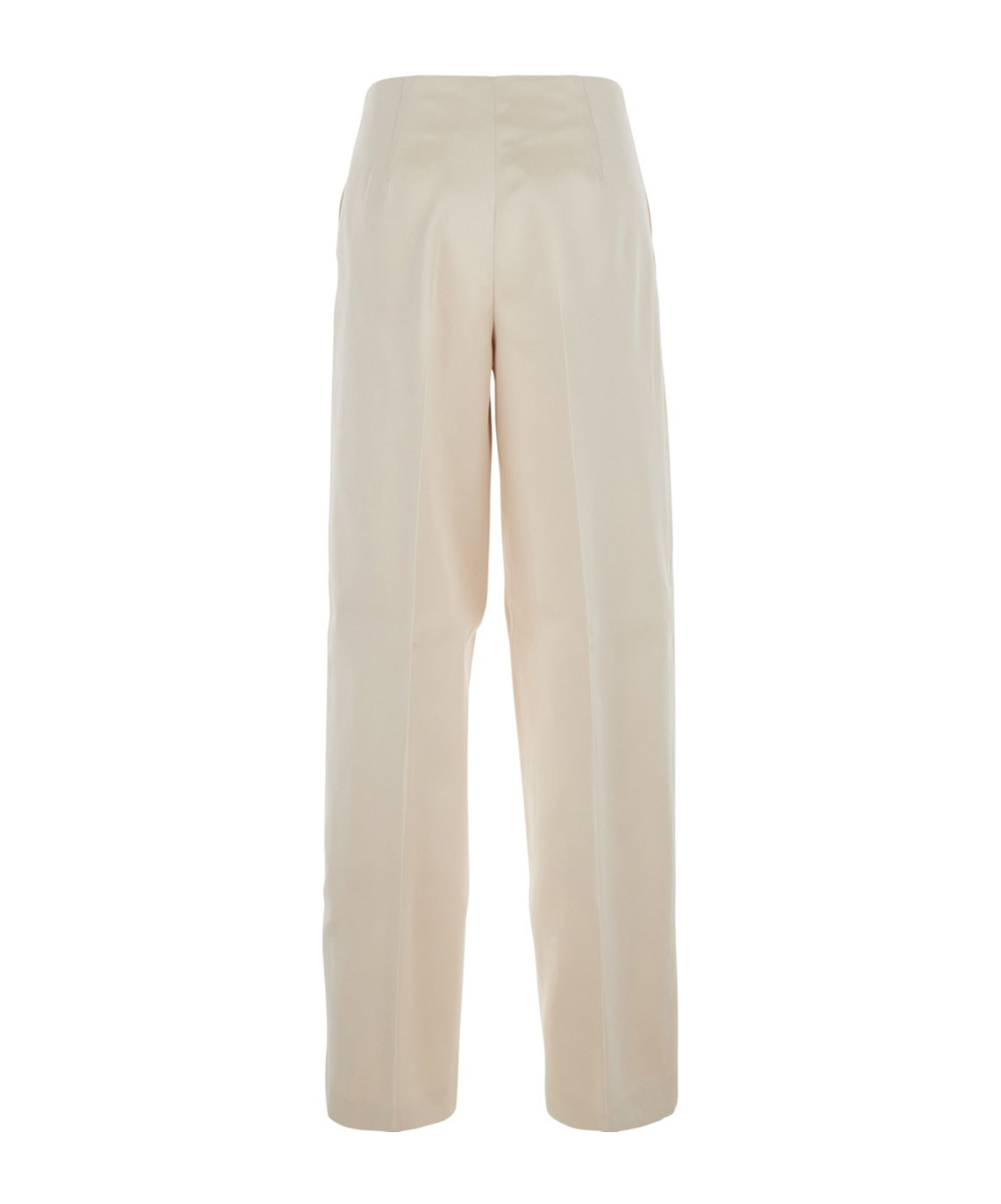 Philosophy Di Lorenzo Serafini White Wide Leg Pants With Tailored Pleats In Acetate Fabric Woman In Nude