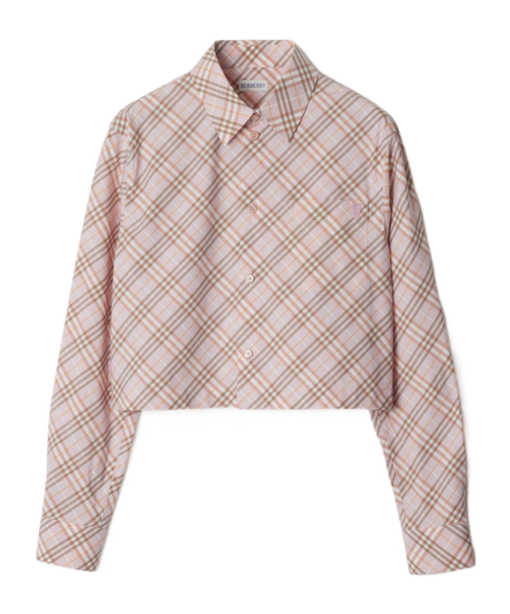 Burberry Vintage Check Cropped Buttoned Shirt In White