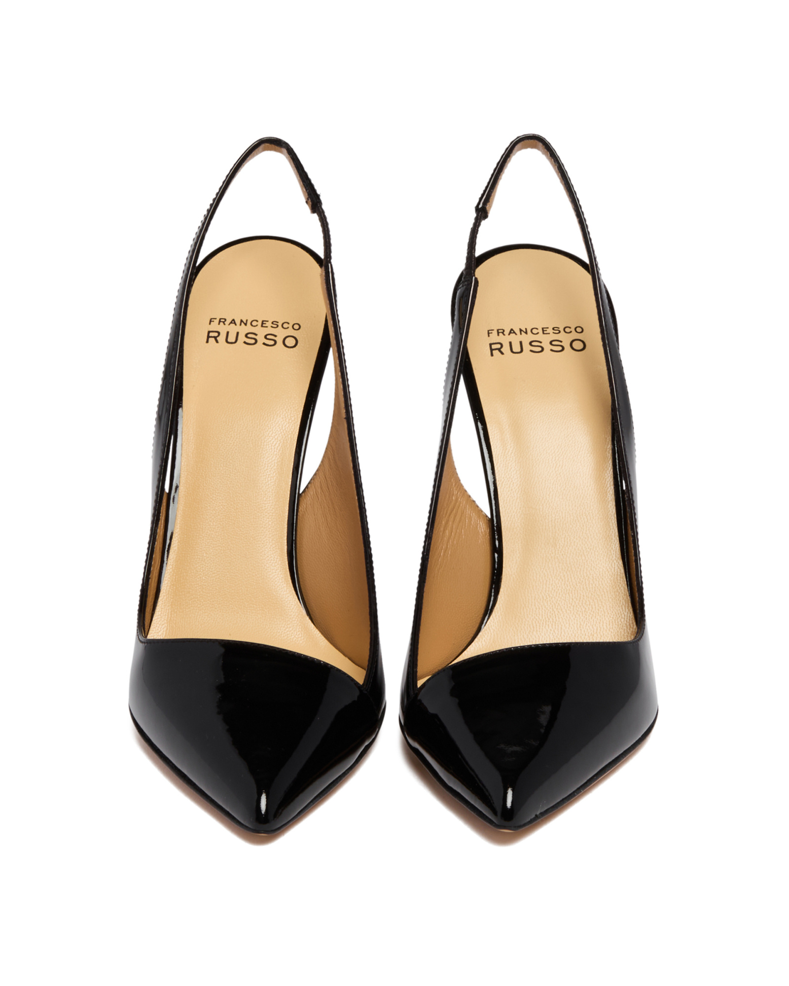 Francesco Russo Asymmetric Slingback Pumps In Black
