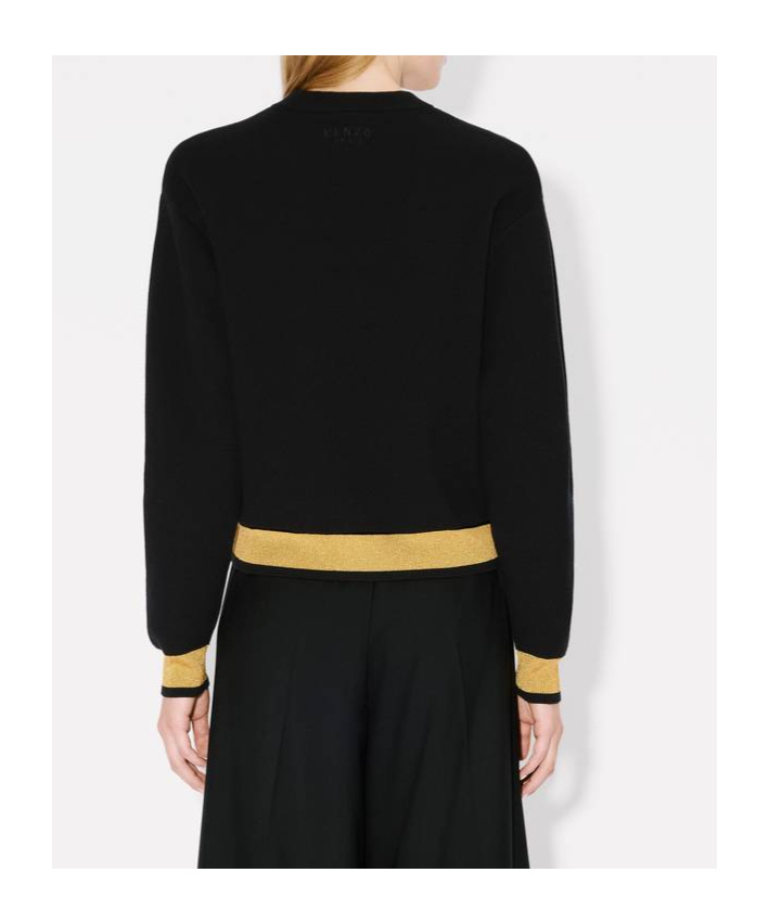 Shop Kenzo 'boke Flower' Jumper In Wool And Cotton In Black