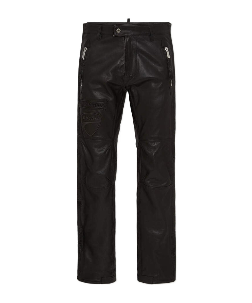 Dsquared2 Ducati X D2 Straight Leg Sharpei Fit Biker Pant In Black
