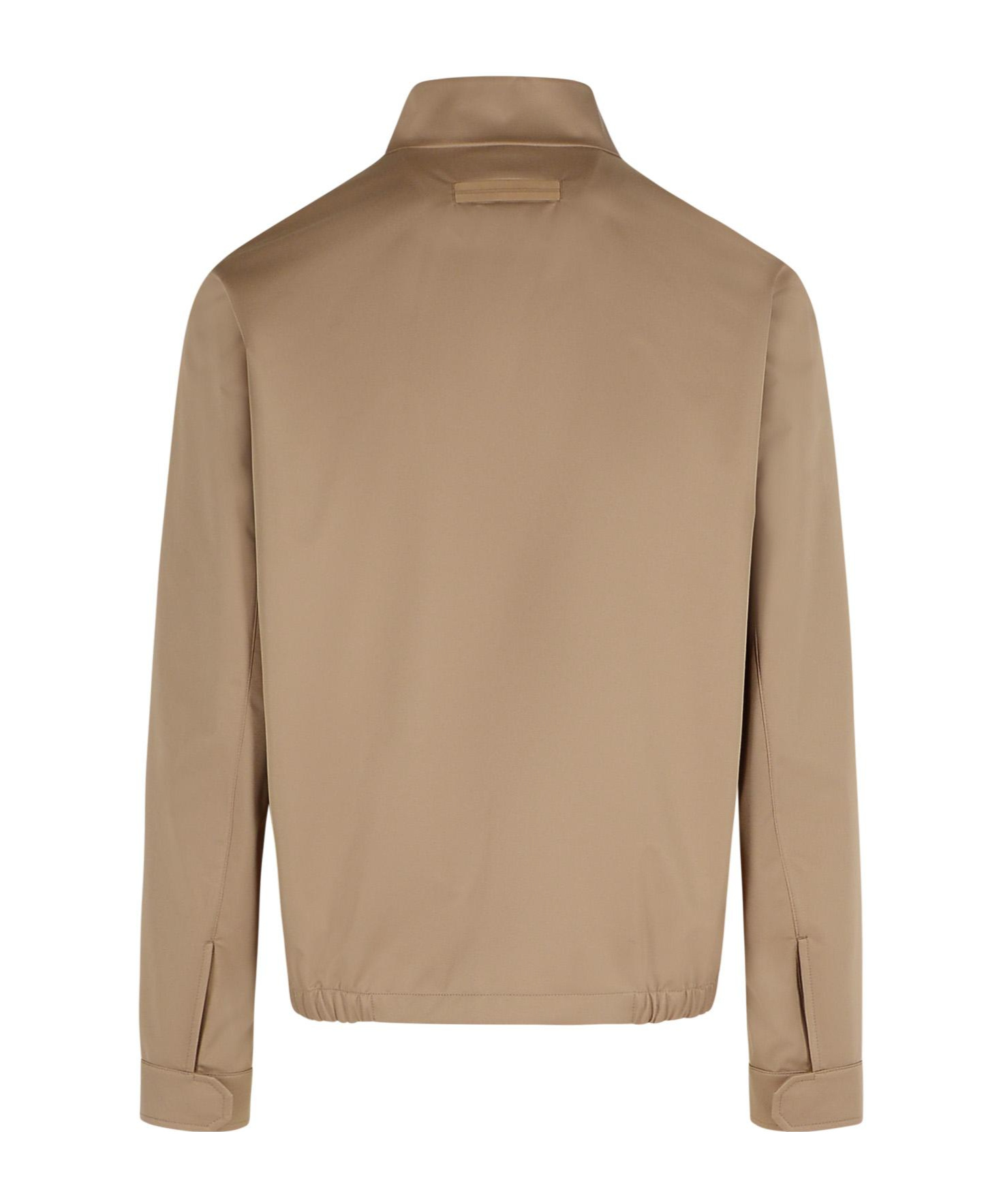 Zegna Beige Polyester Bomber Jacket Men In Nude