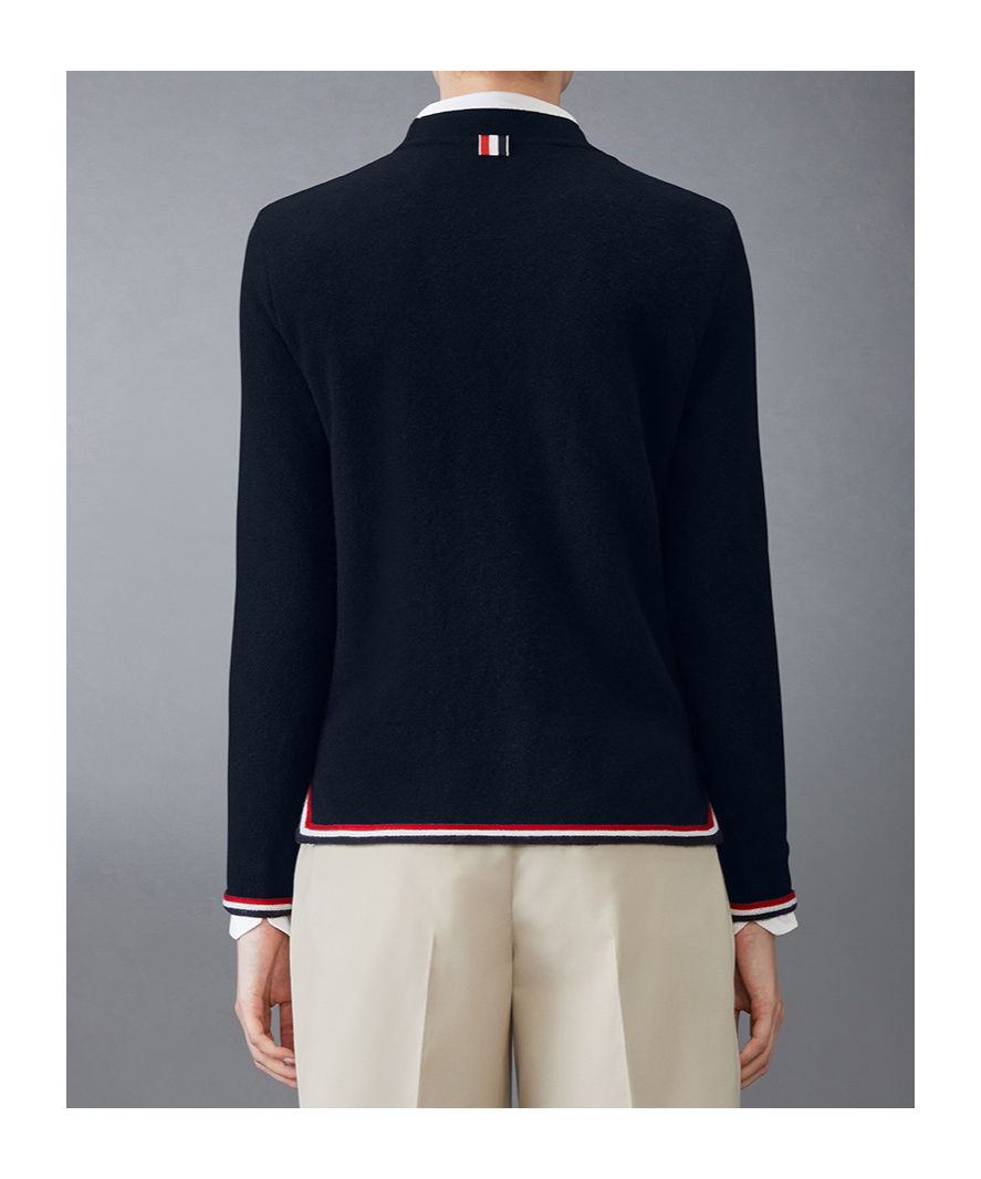 Shop Thom Browne Rwb-stripe Cashmere Jumper In Black