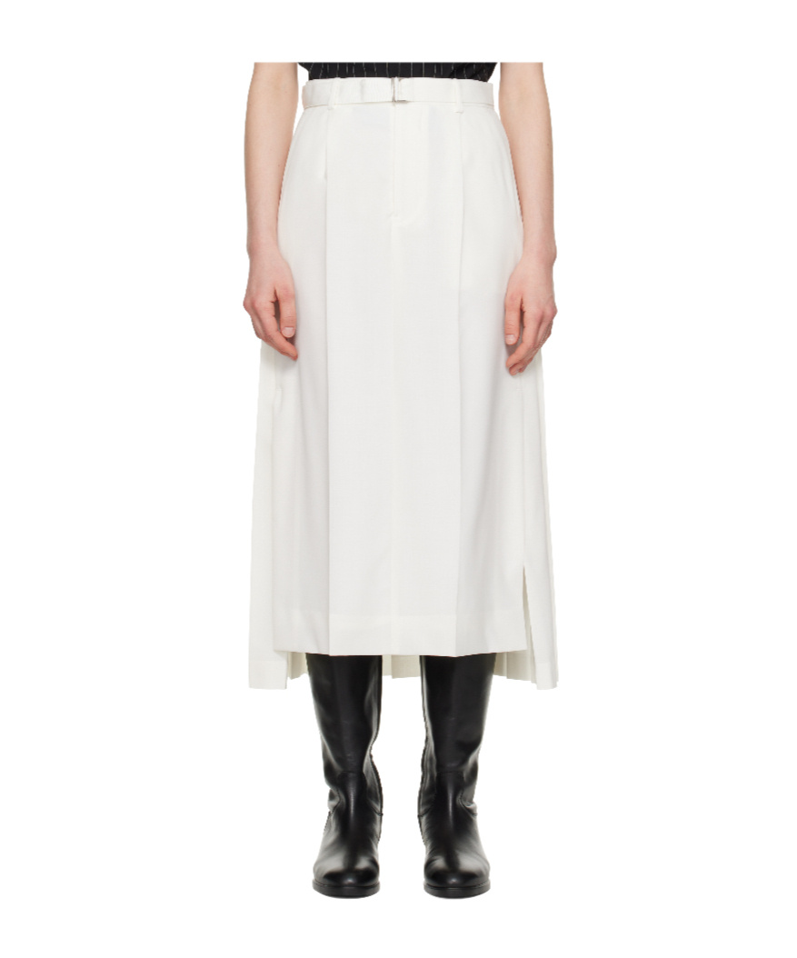 Sacai Off-white Suiting Midi Skirt In White