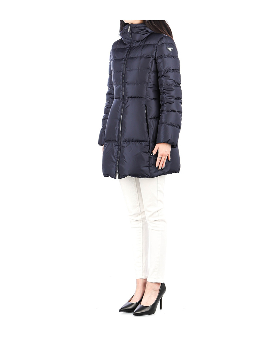 Prada Long Sleeve Down Jacket In Navy