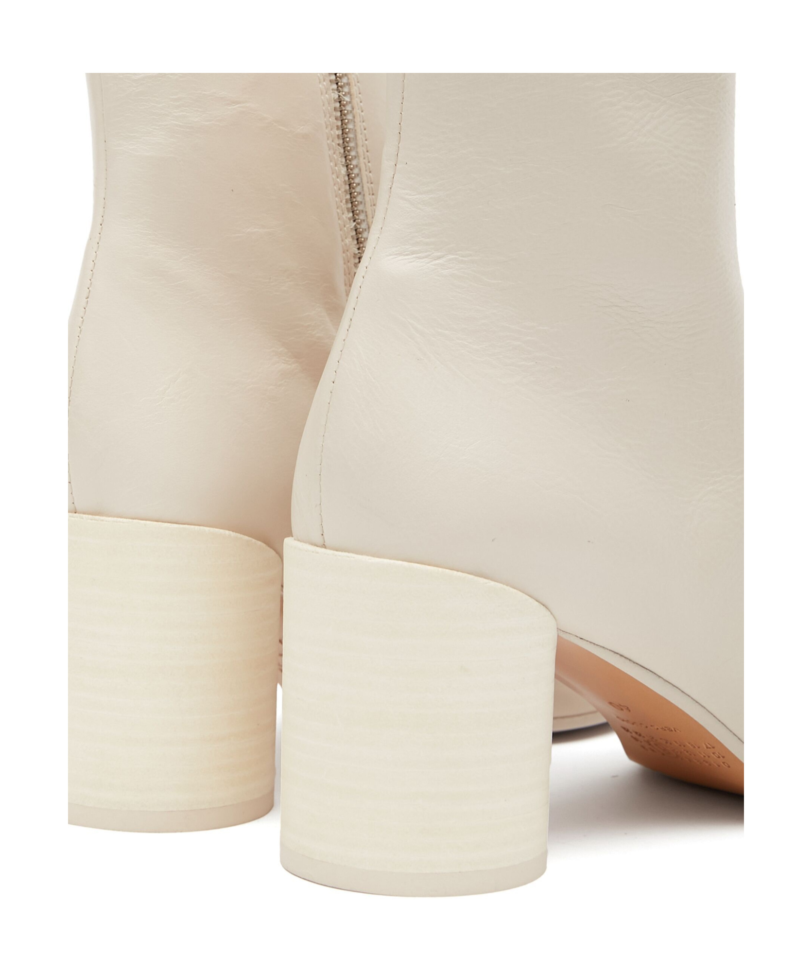 Shop Mm6 Maison Margiela Anatomic 70mm Leather Ankle Boots In White