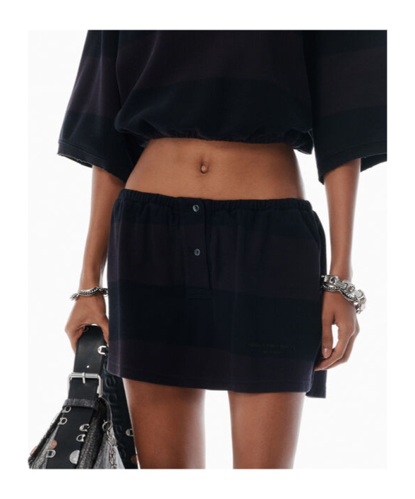 Alexander Wang Elasticated-waist Miniskirt In Blue