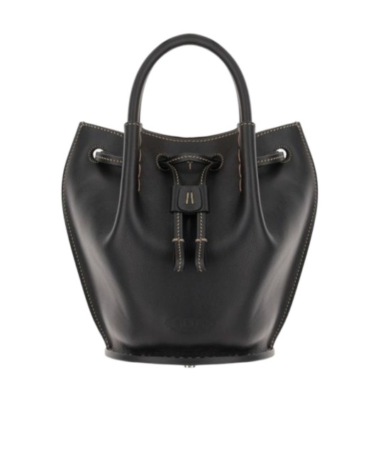 Tod's Mini Logo-charm Bucket Bag In Black