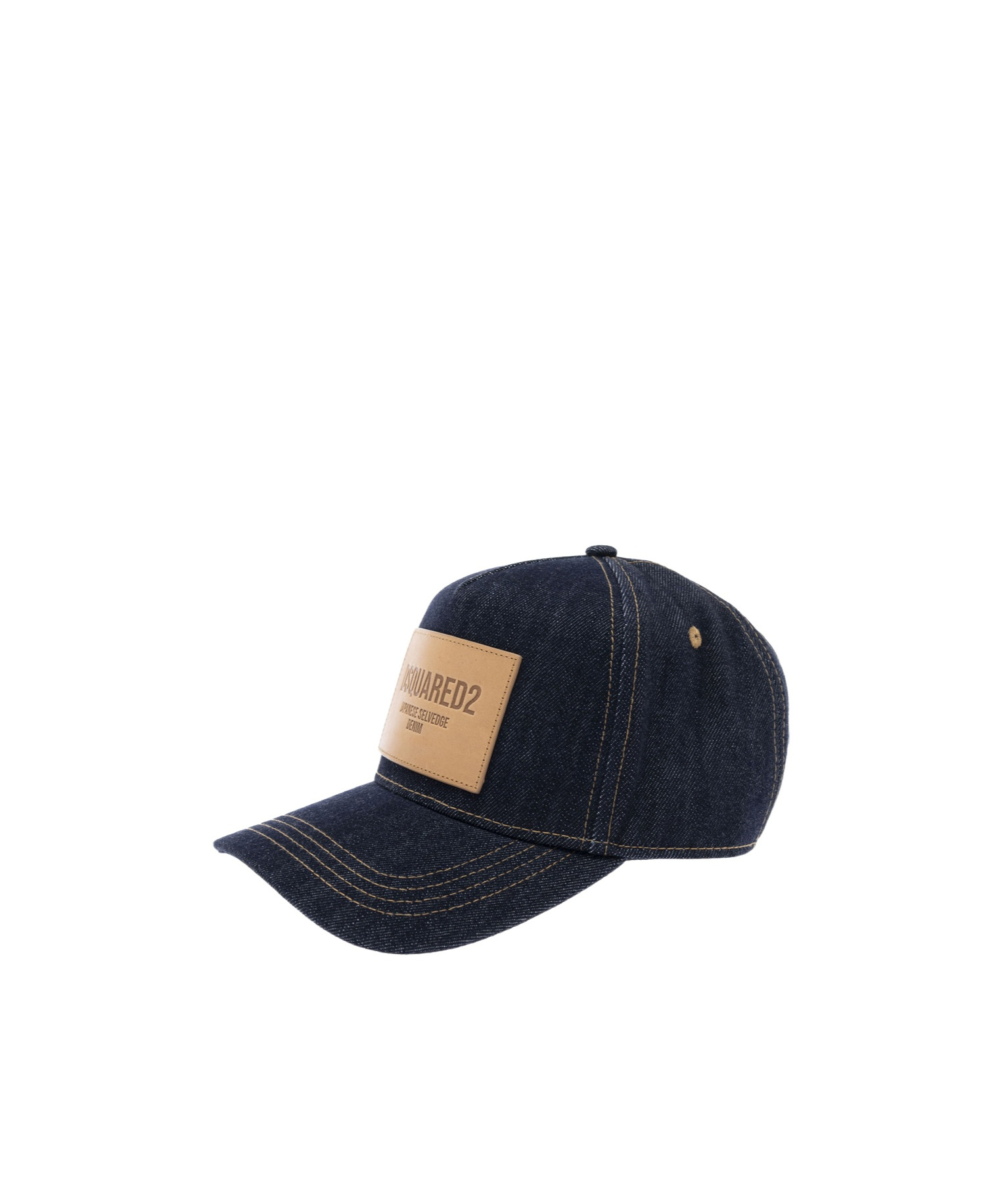 Dsquared2 Blue Baseball Cap With Logo Patch On The Front And Logo Lettering On The Rear In Denim Woman In Black