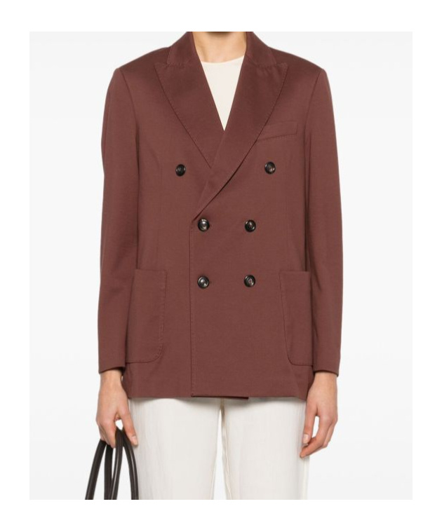 Circolo 1901 Blazer Doppiopetto In Misto Cotone Marrone In Brown