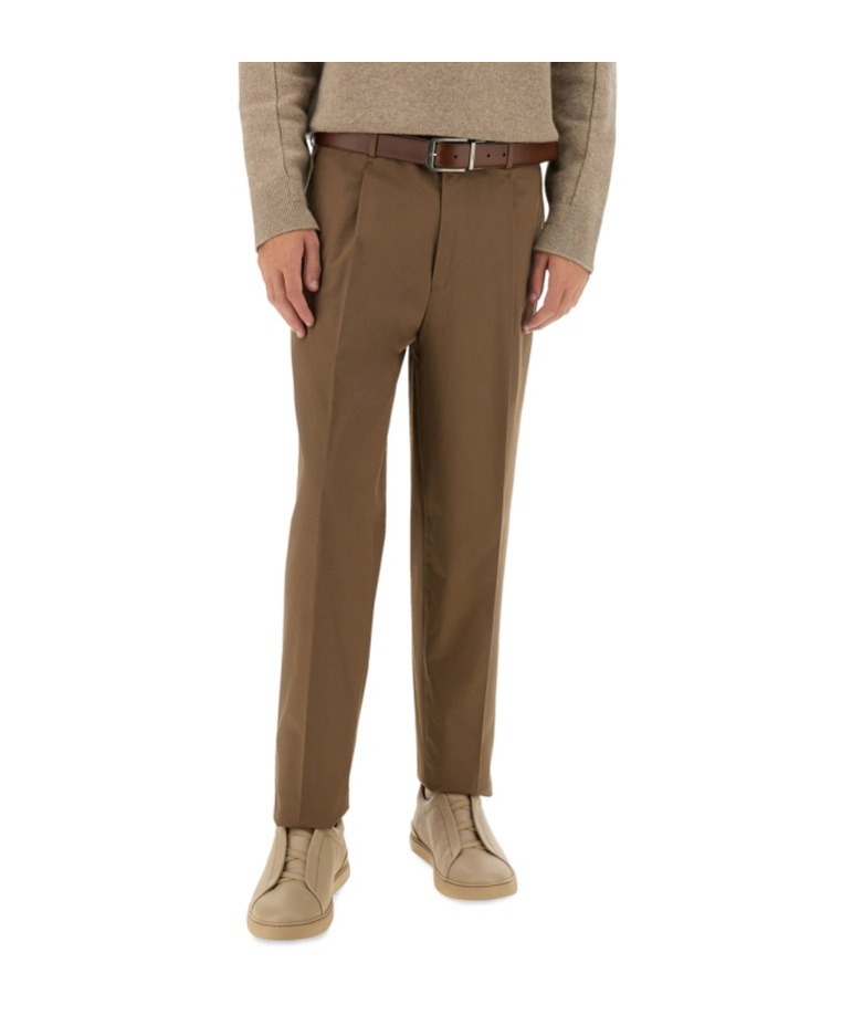 Shop Zegna Loose Fit Casual Pants In Green