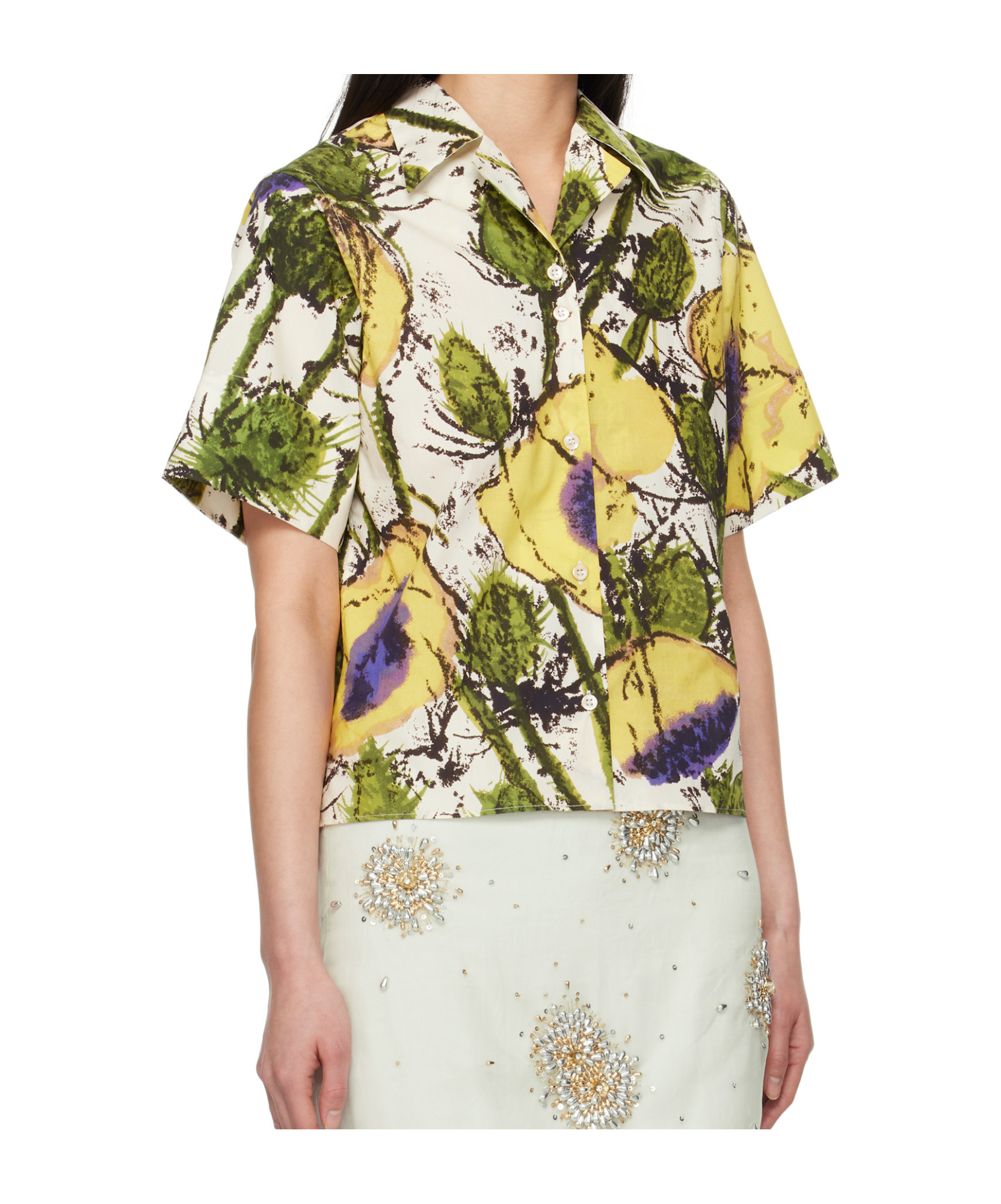 Wales Bonner Althea Floral Print Shirt In Multicolor