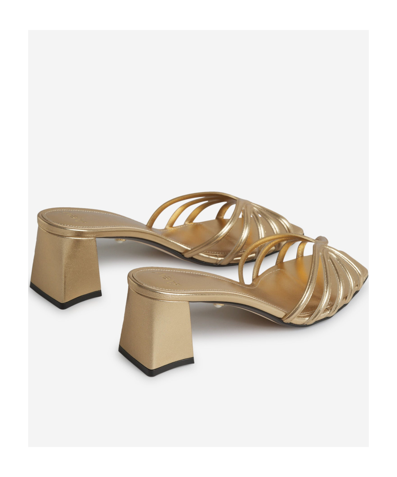Alevì Square-headed High-heeled Sandals In Brown