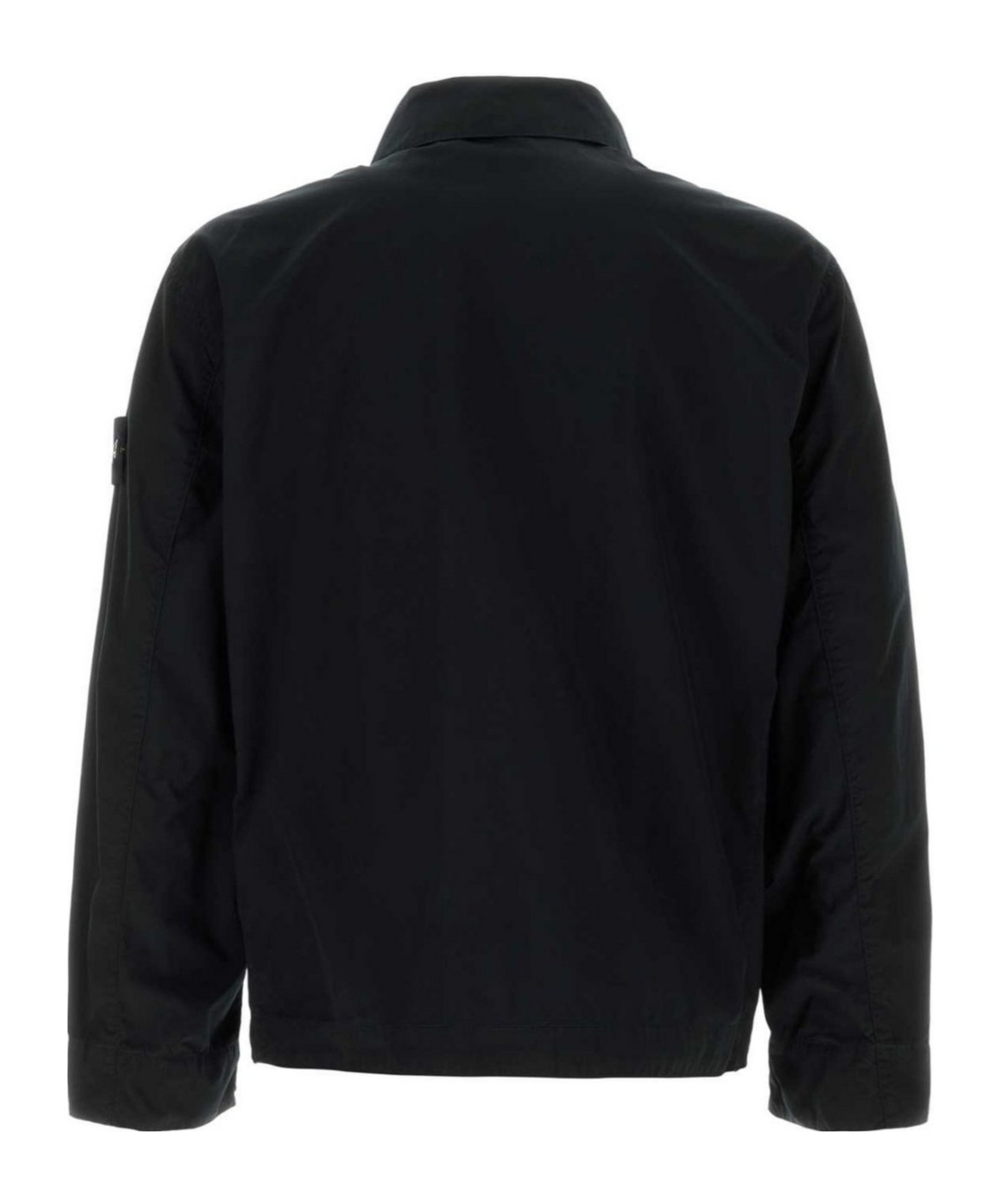 Stone Island Blue Jacket With Classic Collar And Logo Patch On The Sleeve In Tech Fabric Man