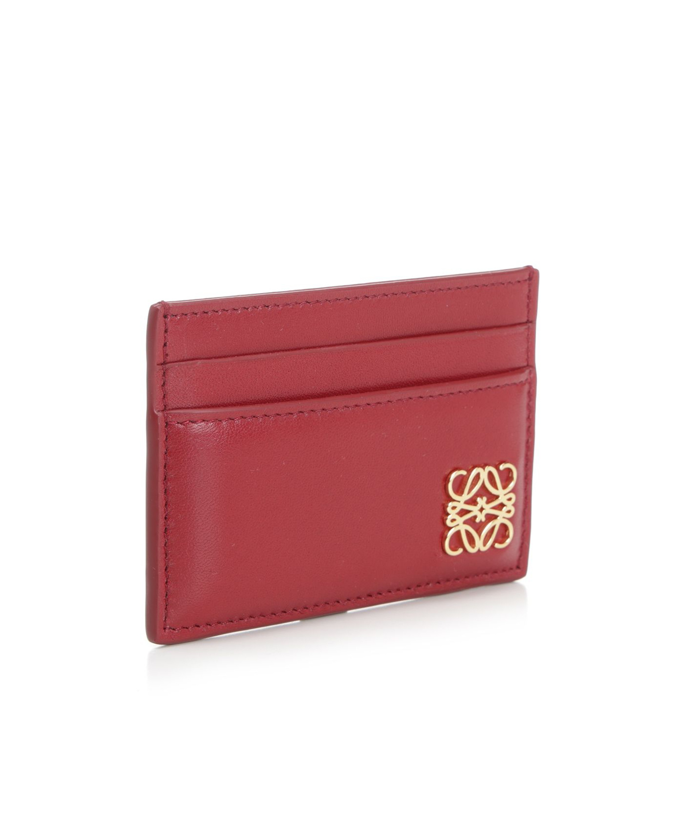 Loewe Anagram Embellished Leather Cardholder In Red